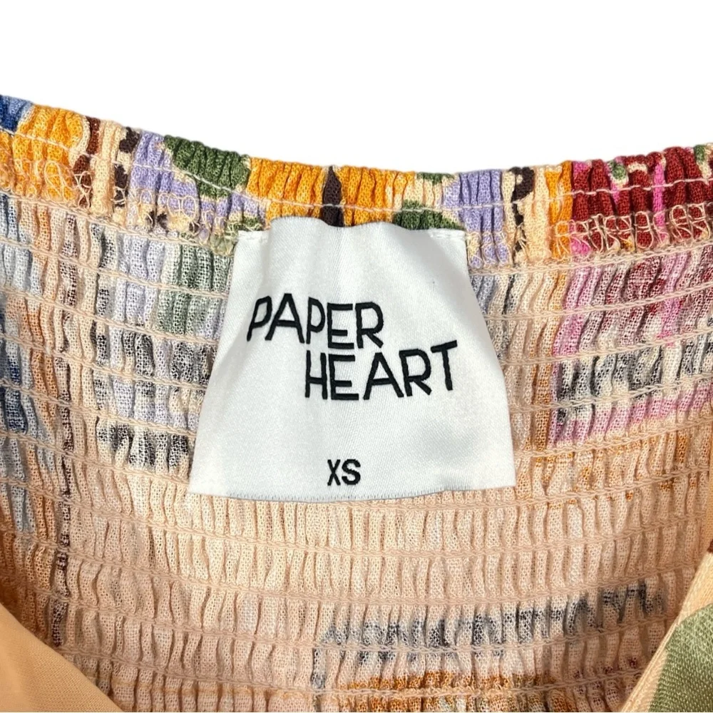 Anthropologie Paper Heart Womens Strappy Stamp Floral Postcard Maxi Dress XS - Picture 6 of 9